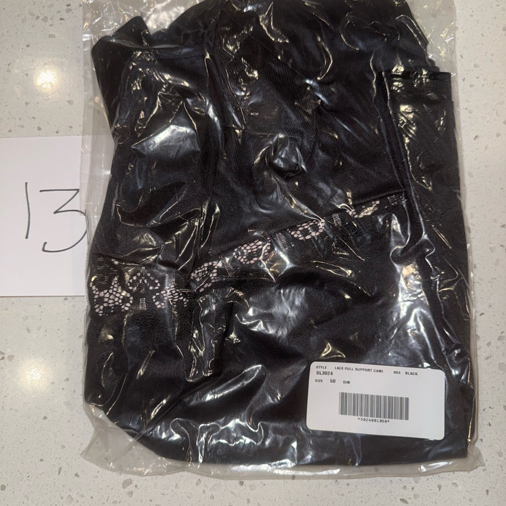 Ruby Ribbon Black Lace Full Support Cami NWTs, Size 50